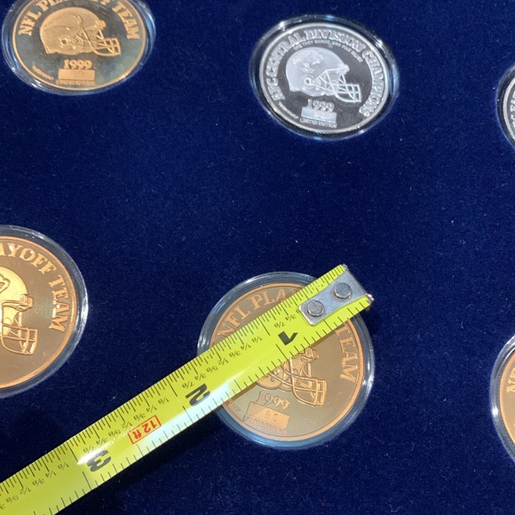 2000 Superbowl Tribute set of 9 - .999 coins and 6 bronze in wood box authentic - Picture 10 of 13